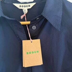 Boden Long Sleeve Button Up Shirt Navy - 14R